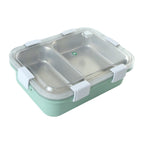 Stainless Steel Lunch Box 2 Section – Leakproof & Durable with Spoon