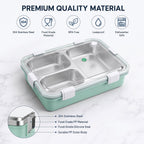 Stainless Steel Lunch Box 2 Section – Leakproof & Durable with Spoon