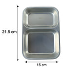 Stainless Steel Lunch Box 2 Section – Leakproof & Durable with Spoon