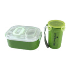 Complete lunch box set including a reusable fork and spoon cutlery combo.