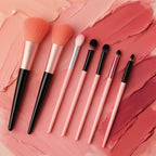 Detail view of ultra-soft synthetic makeup brush bristles