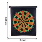 Size reference showing 12-inch magnetic dartboard set