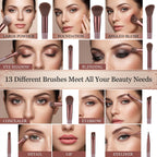 Makeup brush set detail