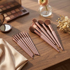 Makeup brush set white bg