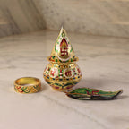 Traditional Decorative Pooja Kalash – Ornate Lotus Crown Design