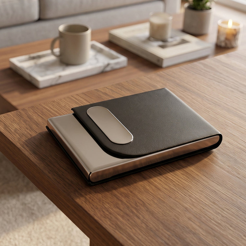 Business Card Holder – Premium Leather Finish with Steel Case