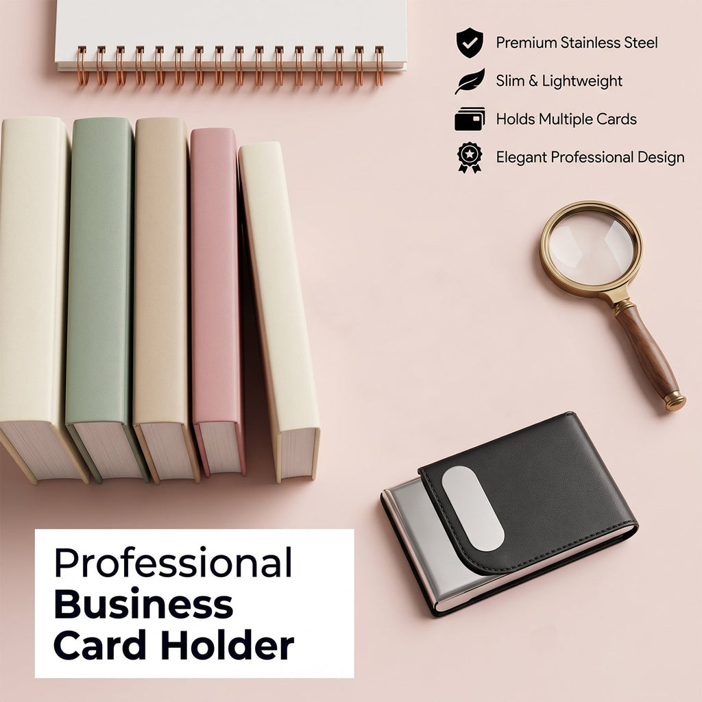 Business Card Holder – Premium Leather Finish with Steel Case