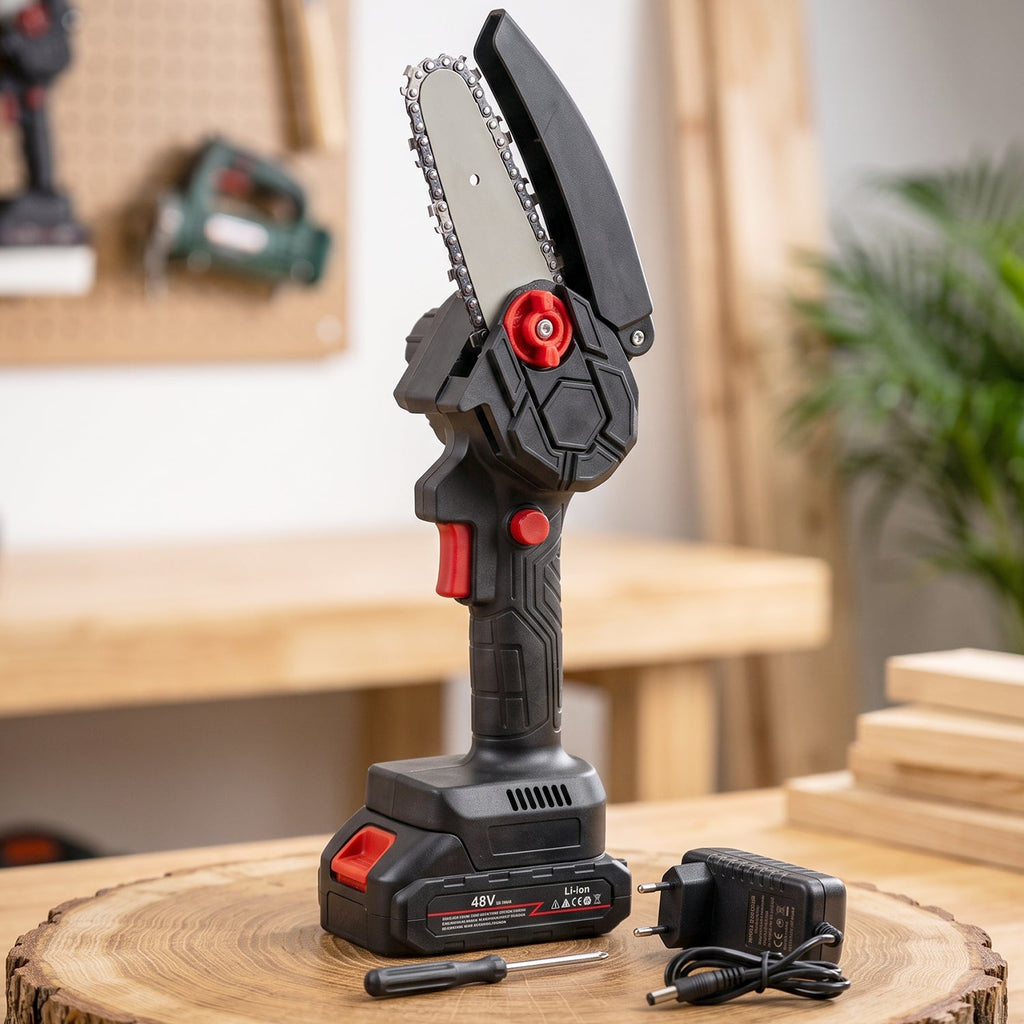 Cordless chainsaw battery charger set