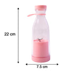 Size comparison of portable electric juicer bottle