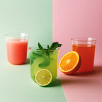 Close-up view of reusable mojito glass showing square-rounded edges