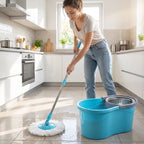 360° Rotating Turbo Spin Mop – Effortless Floor Cleaning with Long Handle