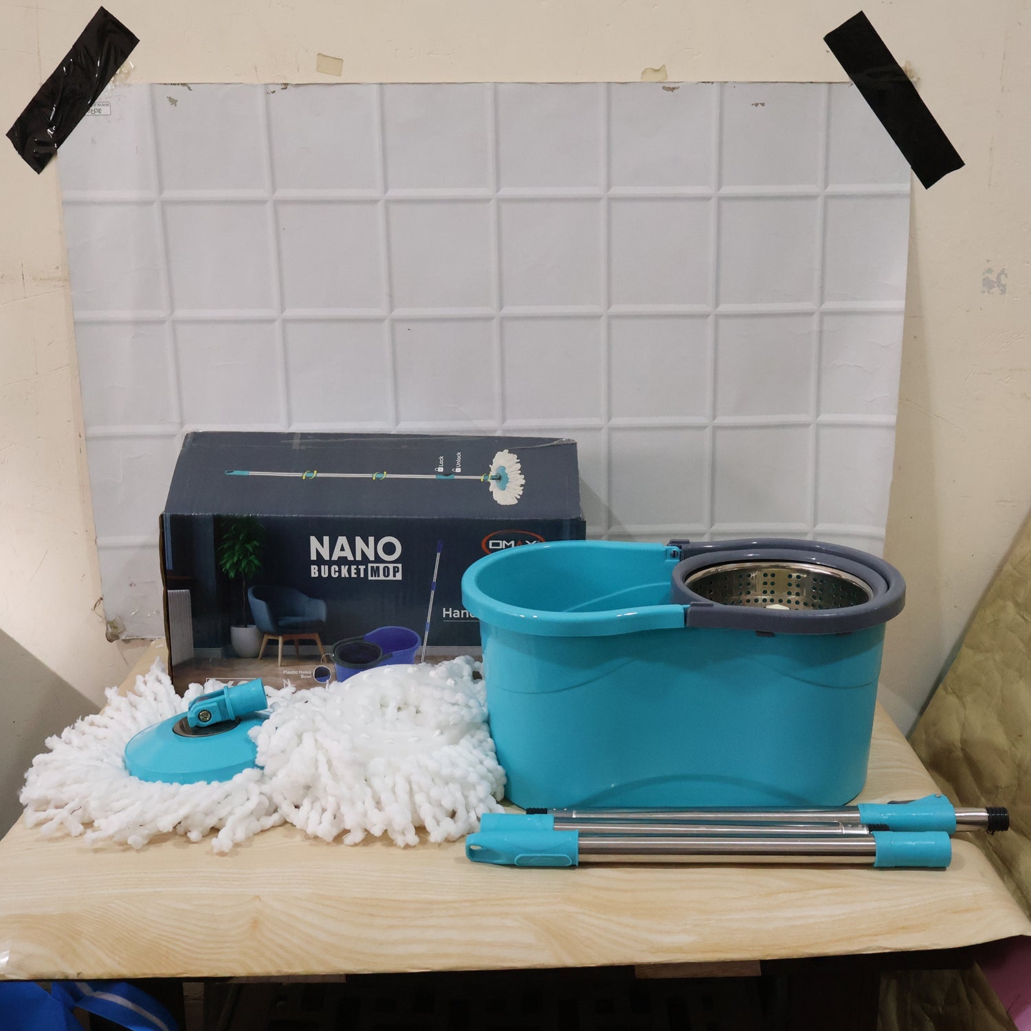 360° Rotating Turbo Spin Mop – Effortless Floor Cleaning with Long Handle