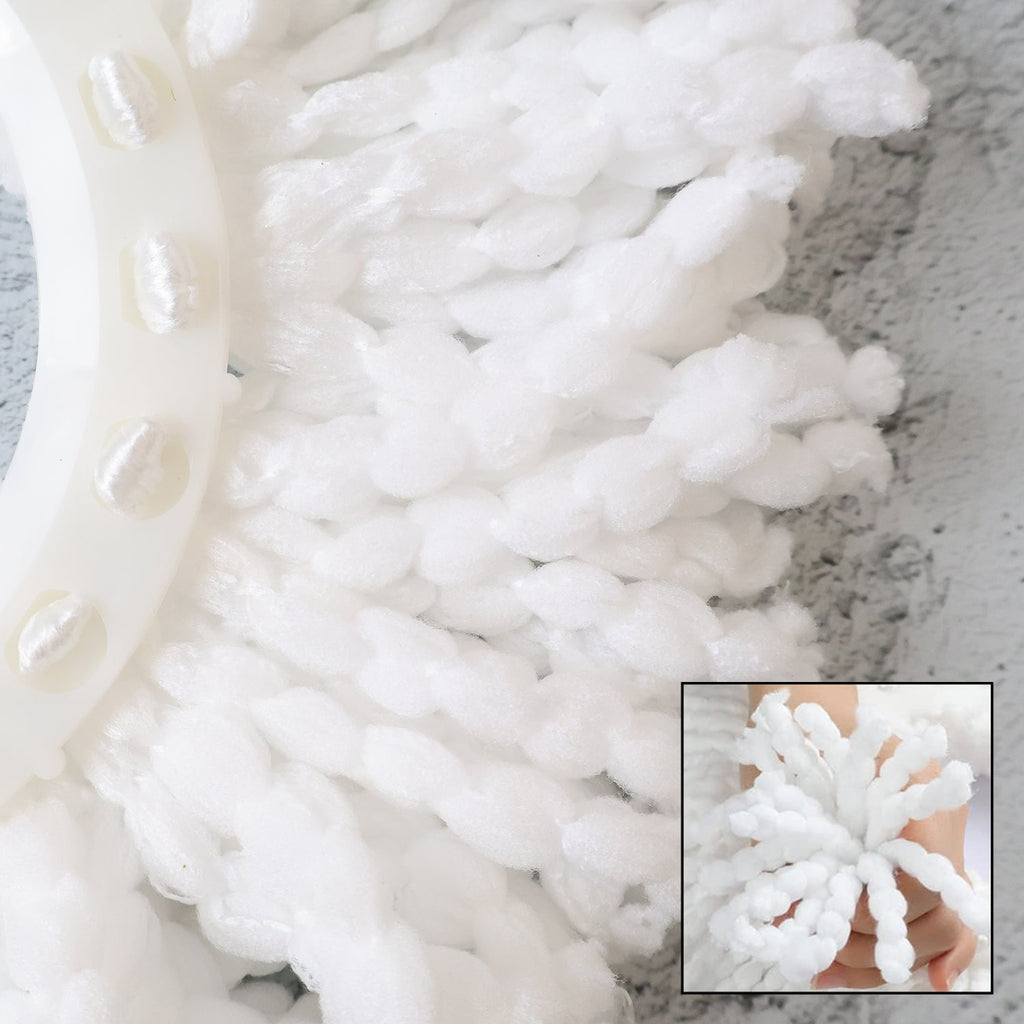 Close-up of microfiber spin mop refill head