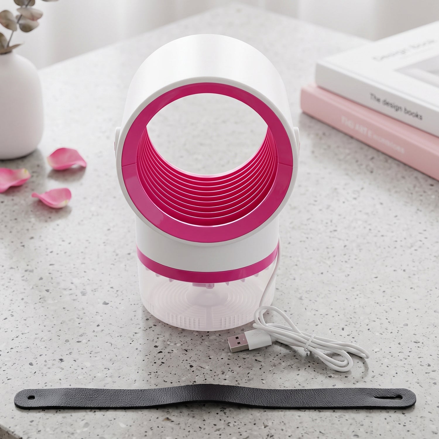 Compact mosquito trap with handle for kids rooms
