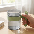 Lightweight transparent mug with sturdy handle for everyday use