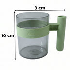 Unbreakable transparent plastic mug for water and beverages