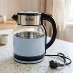 Cordless electric glass kettle with wide 2L capacity