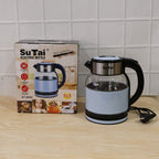 Large 2 litre glass kettle for boiling water for tea and noodles