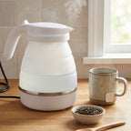 Lightweight silicone travel kettle for boiling water anywhere
