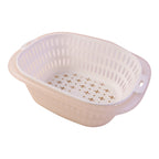 Double drain basket detail showing perforated design