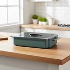Food storage box with clear lid and sectioned compartments for chocolates and sweets