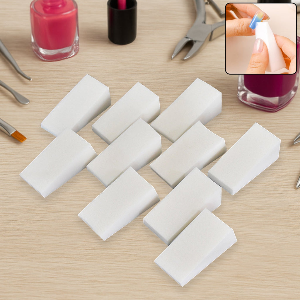 Nail buffer block polishing nails gently with sponge surface