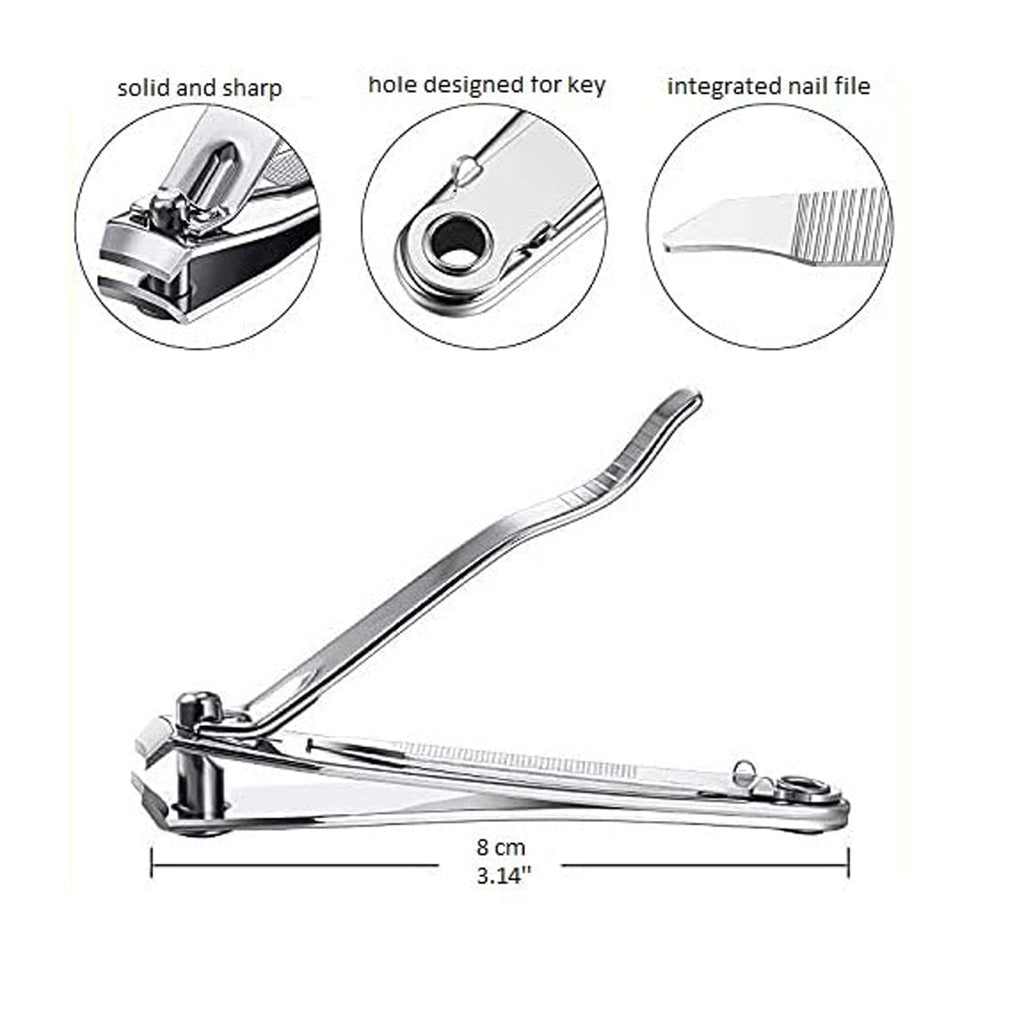 Size comparison of stainless steel nail cutter for easy portability