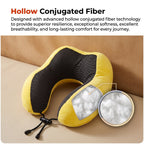 Portable U shaped pillow with soft yellow cover