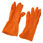 Reusable large orange waterproof cleaning gloves