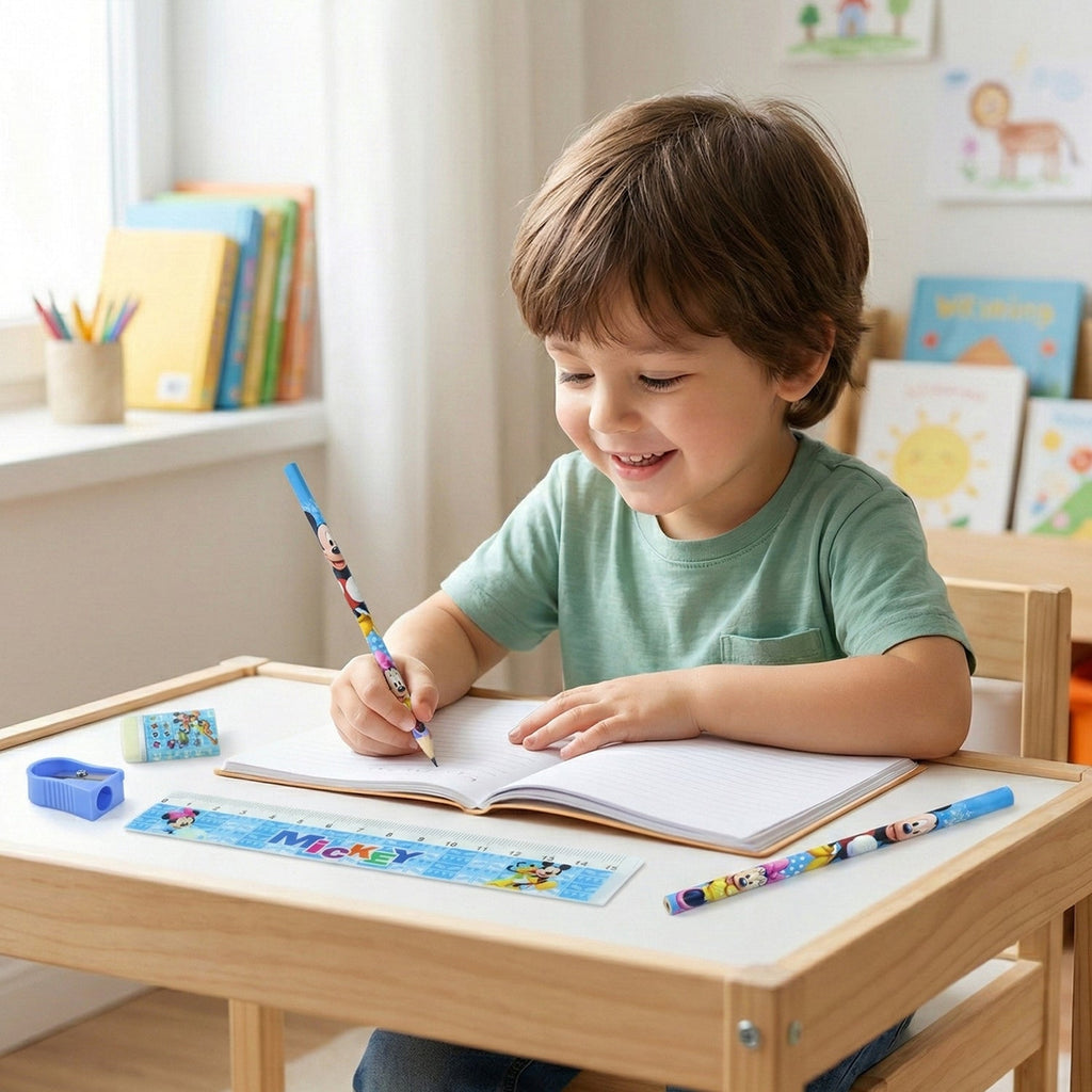 Complete kids stationery combo set in cartoon style