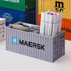 Multi-section container desk organizer with compartments for pens and accessories