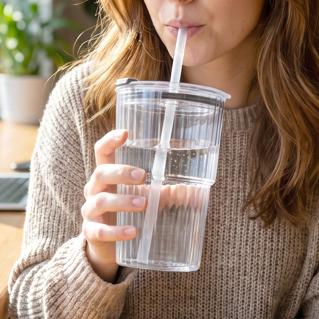 Plastic Tumbler with Lid – 450ml Reusable, Clear & Leak-Proof