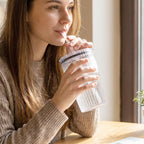 Plastic Tumbler with Lid – 450ml Reusable, Clear & Leak-Proof
