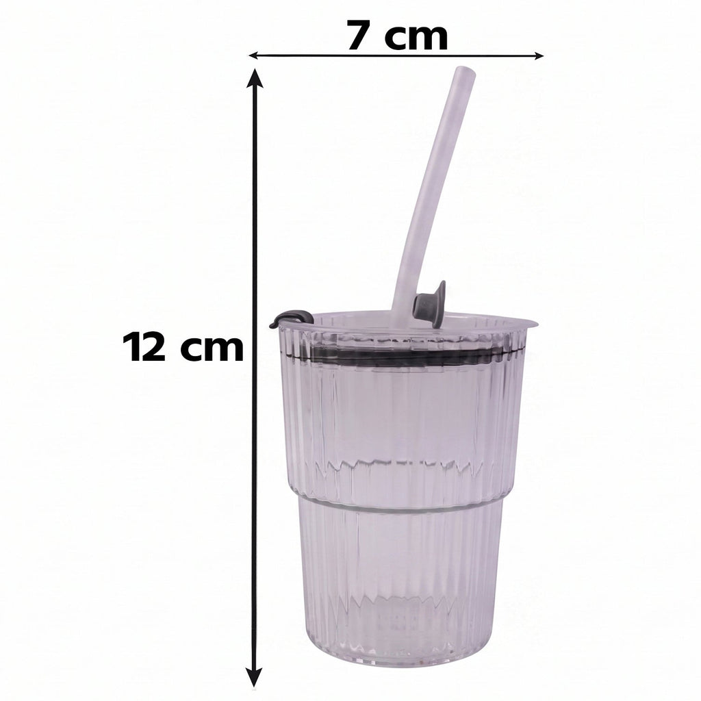 Plastic Tumbler with Lid – 450ml Reusable, Clear & Leak-Proof