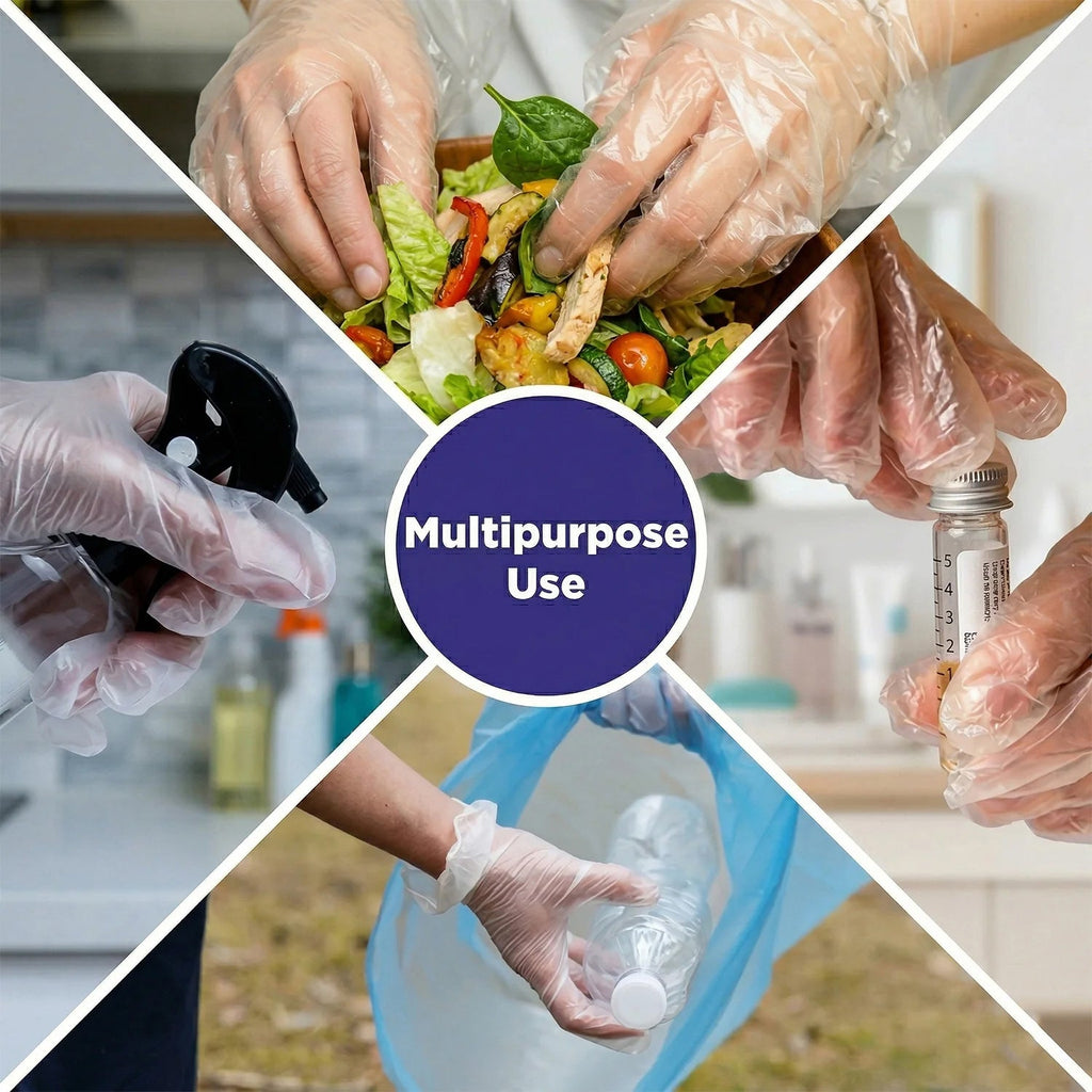 Clear hand gloves for kitchen and food service
