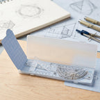 School use protractor and set squares in transparent plastic