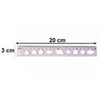 20 cm transparent plastic ruler for geometry and design