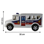 Size view of Police Vehicle Toy highlighting its kid-friendly compact dimensions