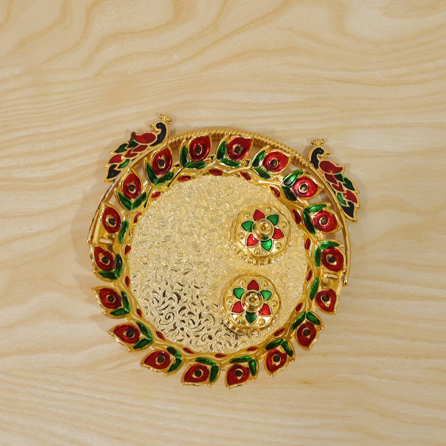 Peacock kumkum dish 1 pc