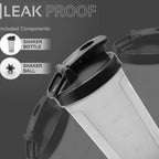 Ergonomic grip of the 500 ml plastic gym shaker bottle for comfortable handling