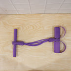 User demonstrating pull rope resistance exerciser during workout