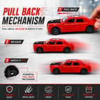 Pull back toy car on white background for display