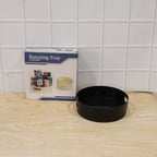 Everyday use of the rotating storage tray for kitchen essentials.