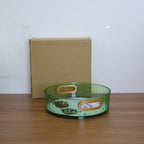 Lifestyle shot of the rotating storage rack in a modern home setting.