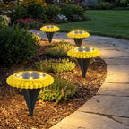 Garden Solar Light 4 Pc Sunflower Waterproof LED Pathway Stake Light (4 Pc Set)