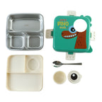 Steel lunch box with compartments for school meals