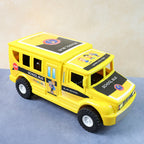 Side view of detailed toy school bus model with safe edges