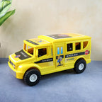 Toy vehicle school bus suitable for kids push-and-go play