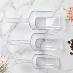 Reusable plastic scoop set for coffee, protein powder and flour