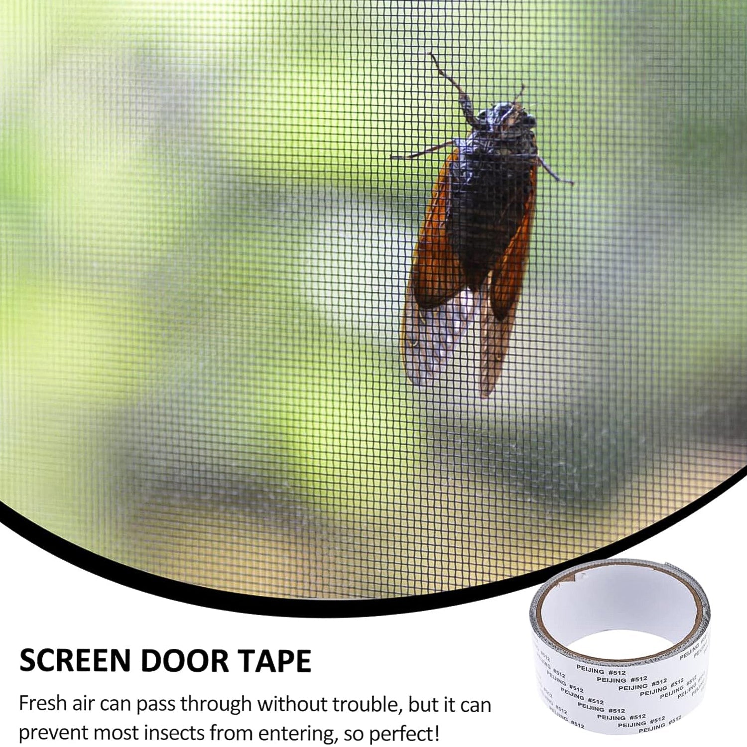 Detail view showing strong adhesive backing on mosquito net repair tape